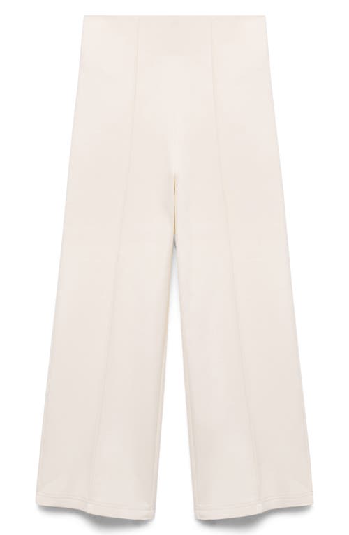Mango Wide Leg Crop Pants In White