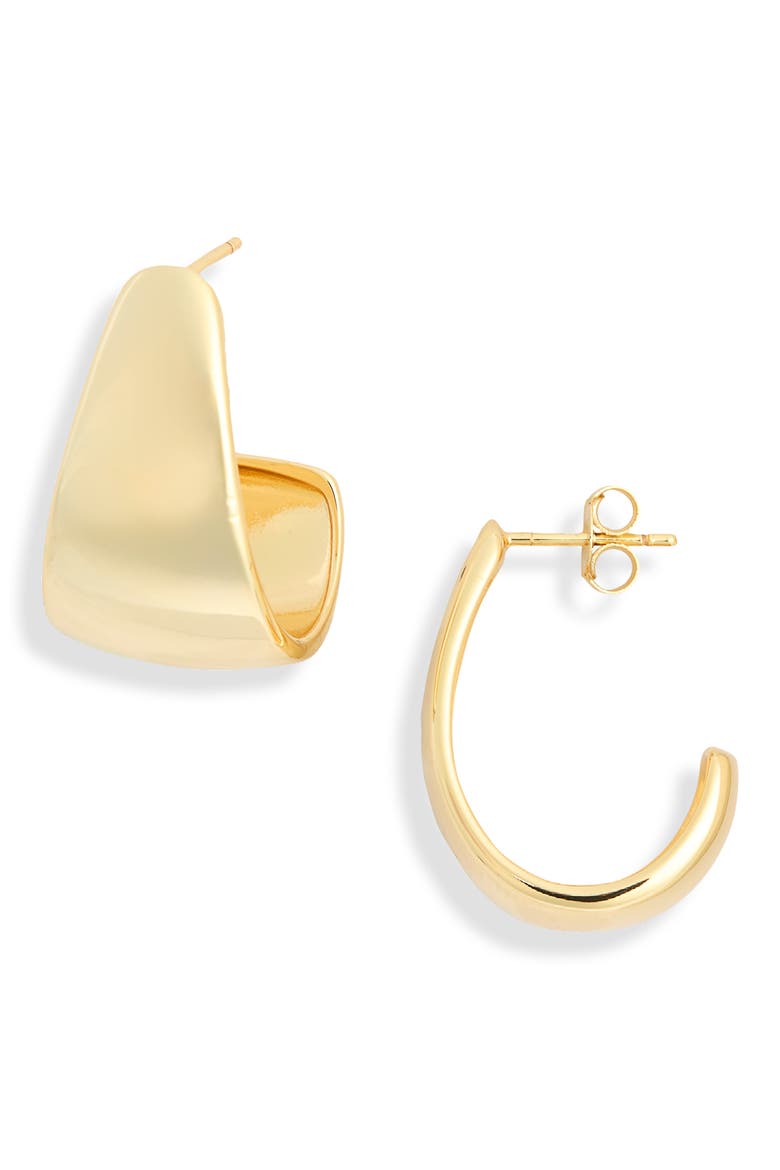 Demi Fine Tapered Hoop Earrings, Main, color, GOLD