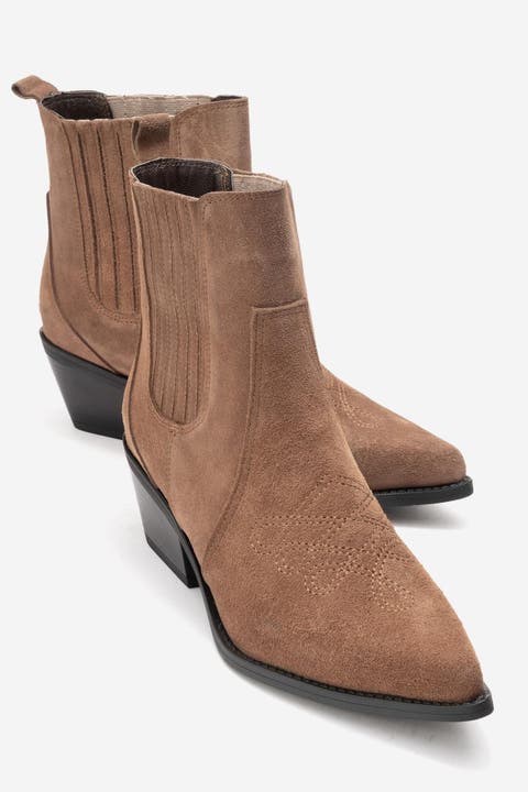 Julieta Leather Block Heel Western Boot (Women)