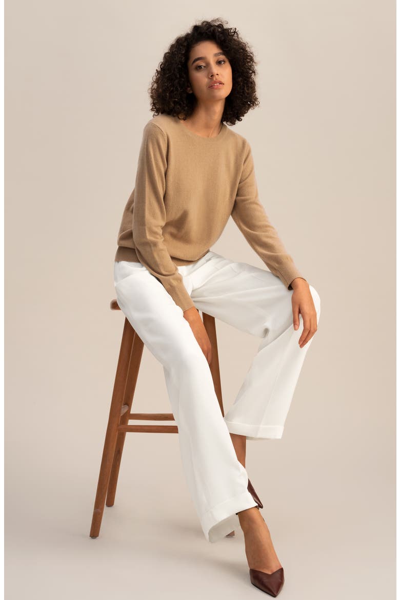 Women's Cashmere Super Soft Crewneck Sweater, Alternate, color, Brown