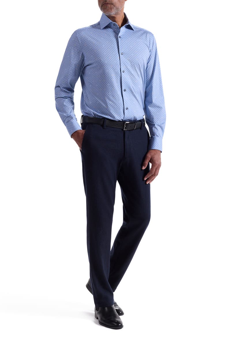 Bugatchi Devon OoohCotton<sup>®</sup> Dot Button-Up Shirt, Alternate, color, Air Blue