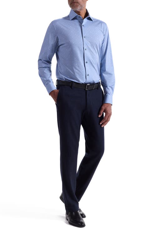 Bugatchi Devon Ooohcotton® Dot Button-up Shirt In Blue