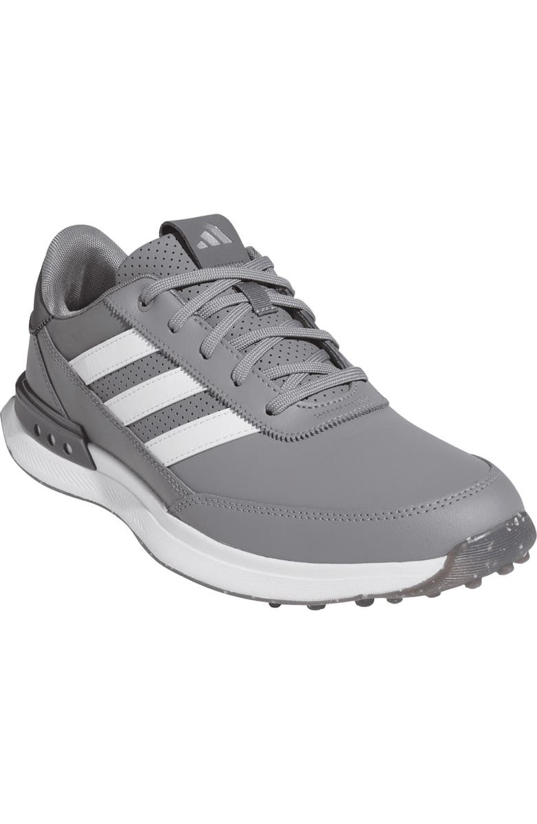 adidas S2G 24 Waterproof Leather Spikeless Golf Shoe, Main, color, Grethr/Ftw