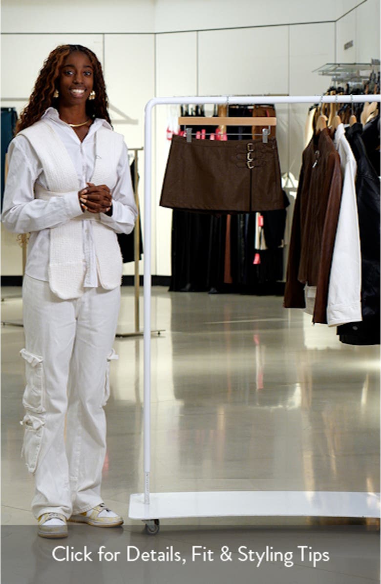 Triple Buckle Faux Leather Miniskort, sales video thumbnail