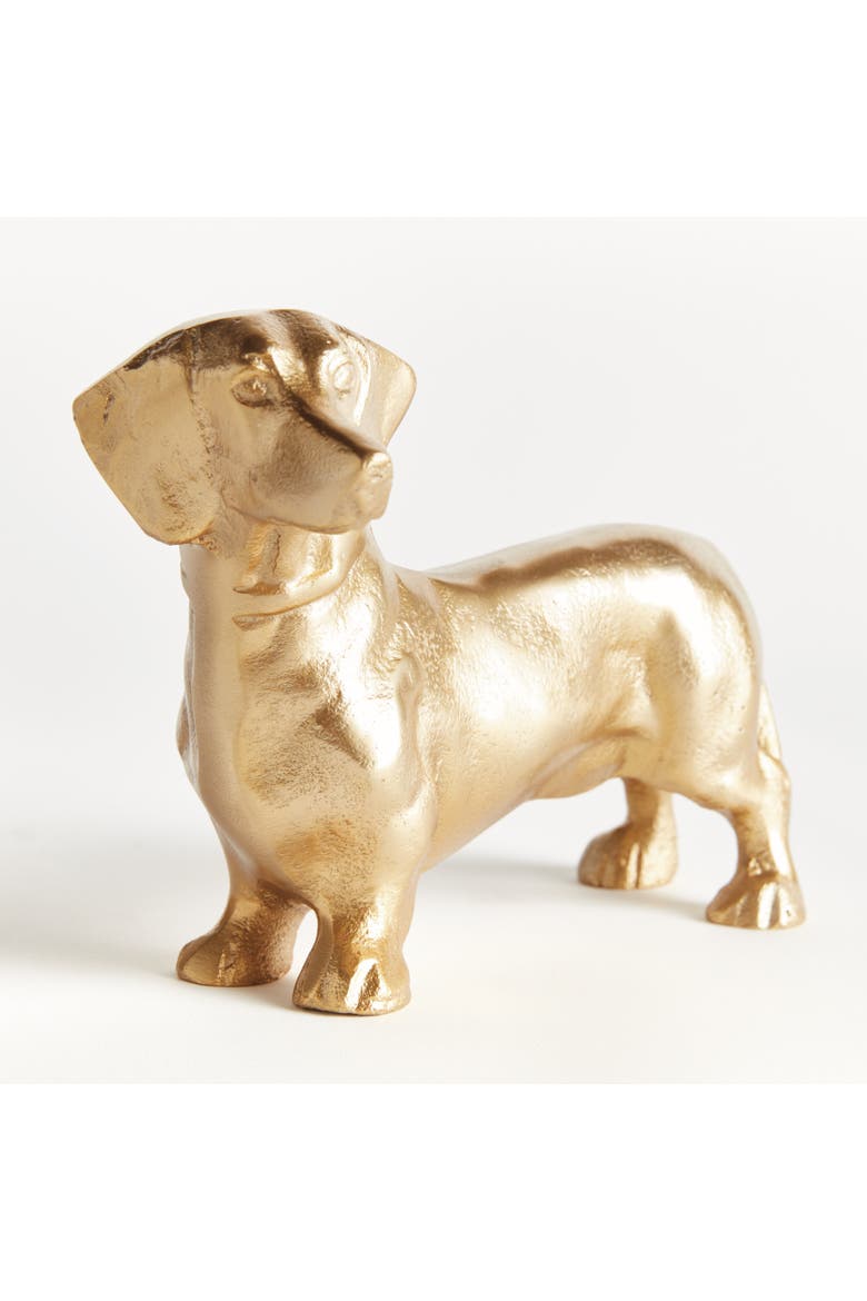 Loki Dachshund Sculpture Gold, Alternate, color, Gold