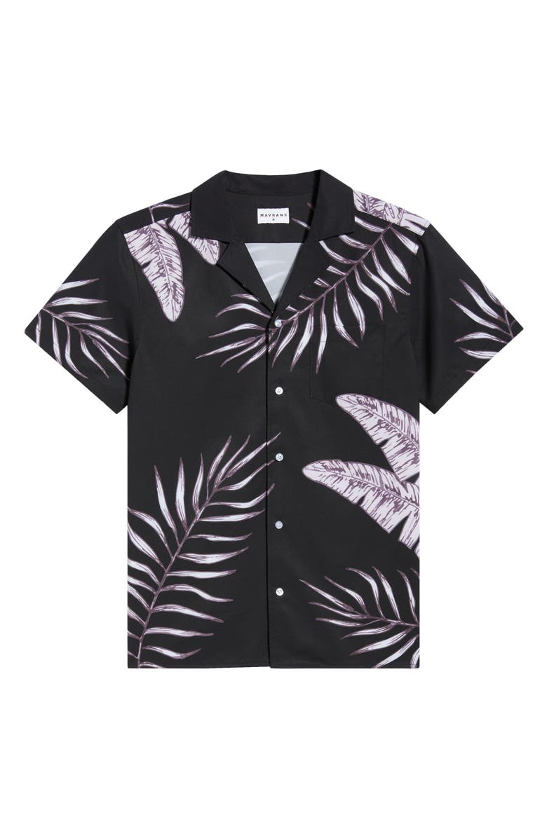 MAVRANS Tonal Jungle Print Short Sleeve Performance Camp Shirt, Main, color, 