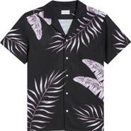 MAVRANS Tonal Jungle Print Short Sleeve Performance Camp Shirt