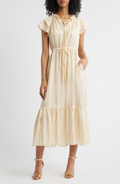 Julia Jordan Flutter Sleeve Dress In Neutral