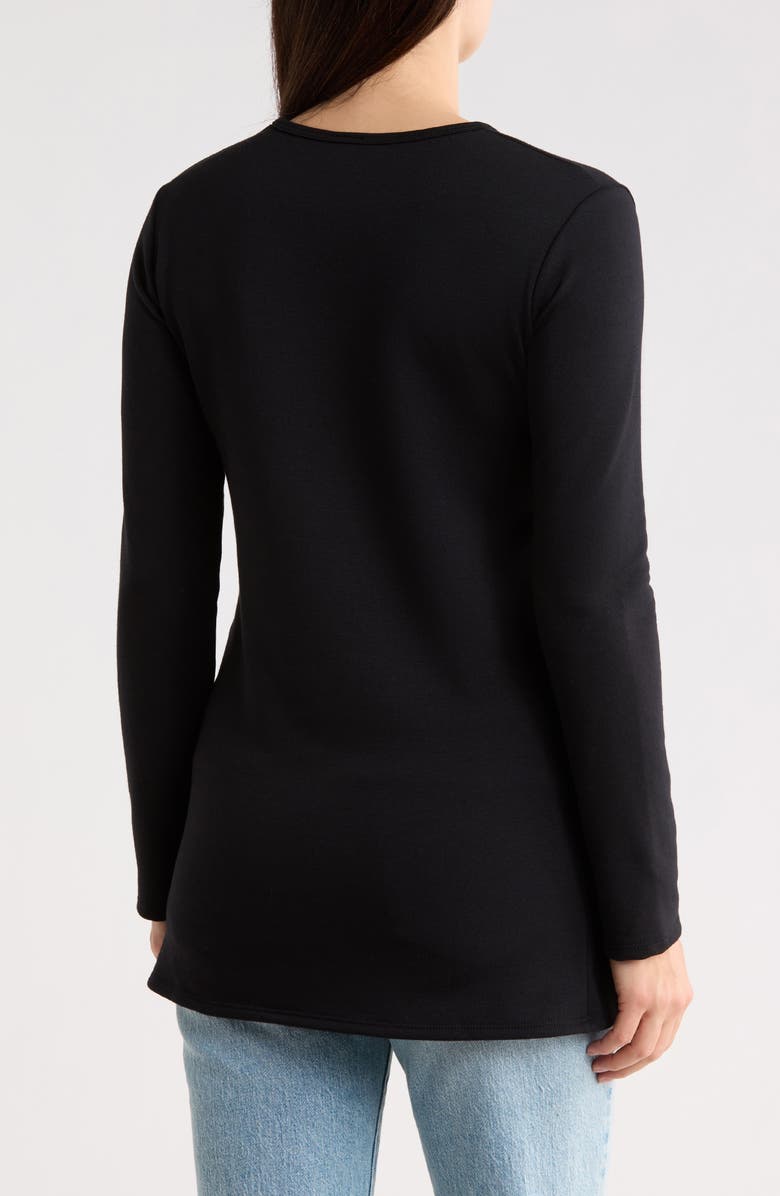 GO COUTURE Long Sleeve T-Shirt, Alternate, color, Black Interlock