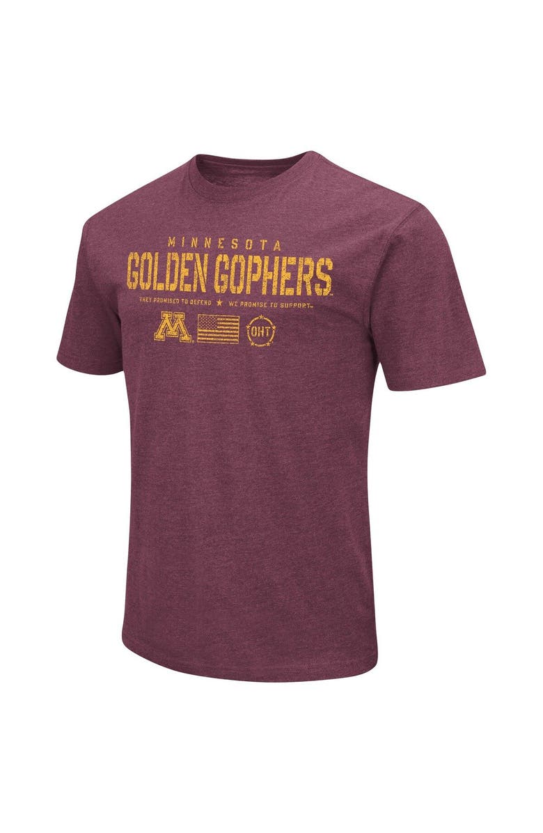 COLOSSEUM Men's Colosseum Heather Maroon Minnesota Golden Gophers OHT Military Appreciation Flag 2.0 T-Shirt, Alternate, color,