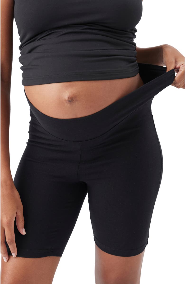 Ripe Maternity Organic Cotton Bike Short, Alternate, color, Black