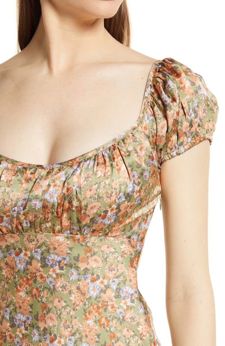 FLORET STUDIOS Floral Satin Midi Dress, Alternate, color,