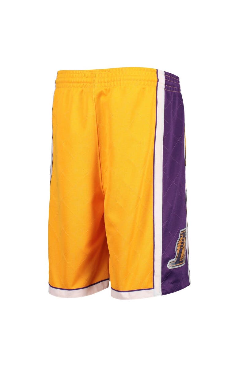 Mitchell & Ness Youth Mitchell & Ness Gold Los Angeles Lakers 2009 Hardwood Classics 75th Anniversary Swingman Shorts, Alternate, color, 