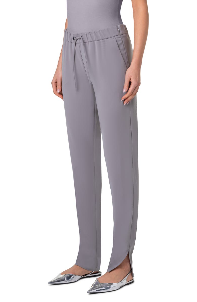 Akris punto Mike Split Hem Crepe Drawstring Pants, Alternate, color, 