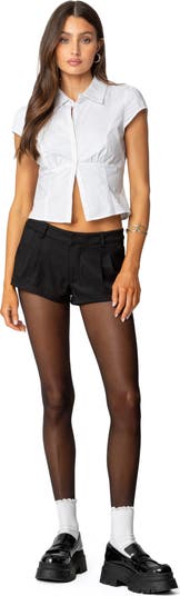 Kera Front Pleat Micro Shorts
