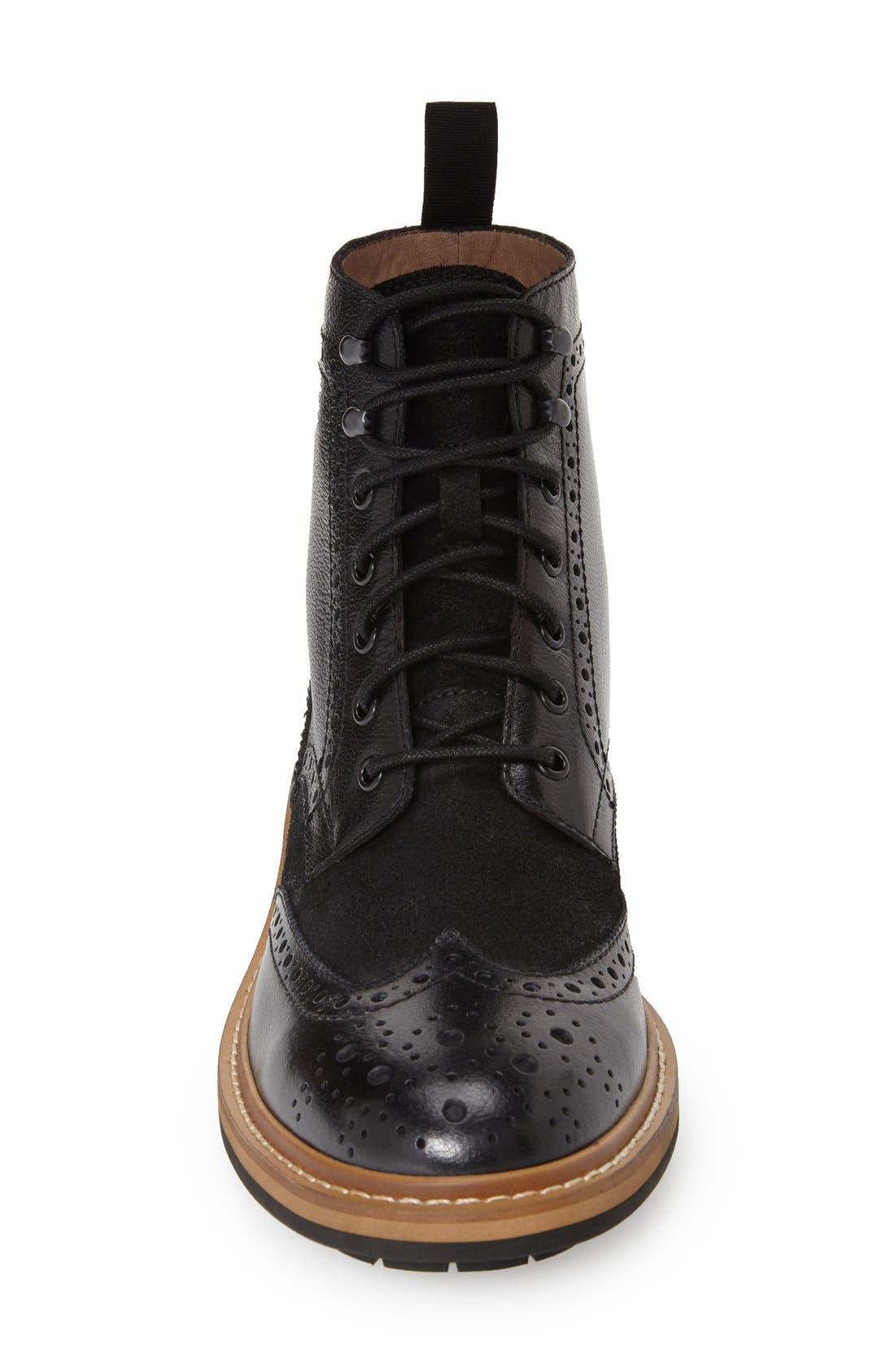 'Aberdeen' Wingtip Boot, Alternate, color, BLACK