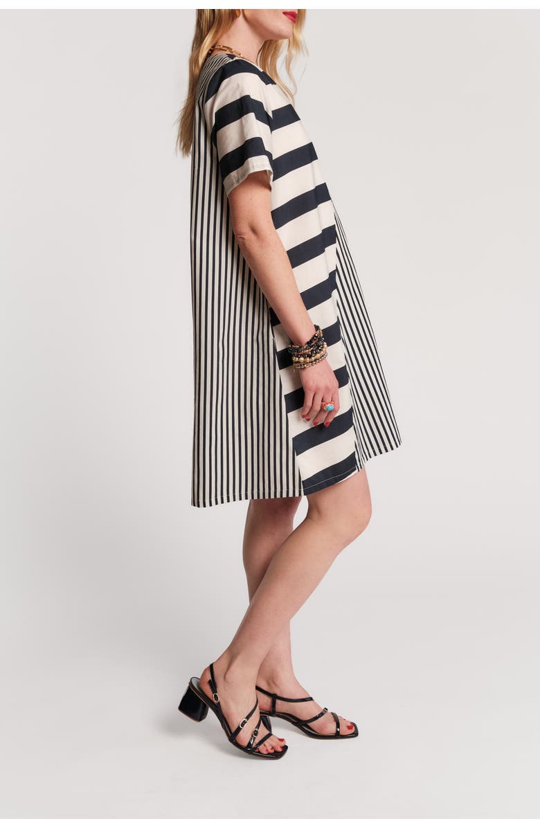 Frances Valentine Schooner Dress Nautical Stripe, Alternate, color, Navy/Oyster
