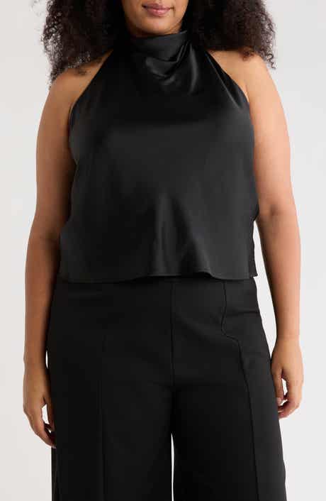 Renee C Satin Halter Top