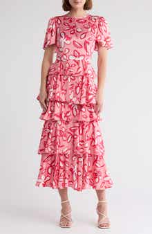 AREA STARS Tiered Maxi Dress