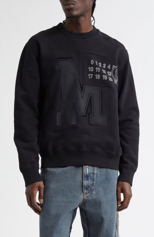 Mm6 Maison Margiela Numeric Motif Embroidered Sweatshirt In Black