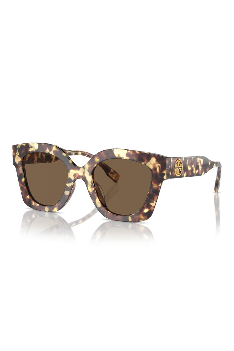 49mm Irregular Cat Eye Sunglasses, Alternate, color, DARK BROWN