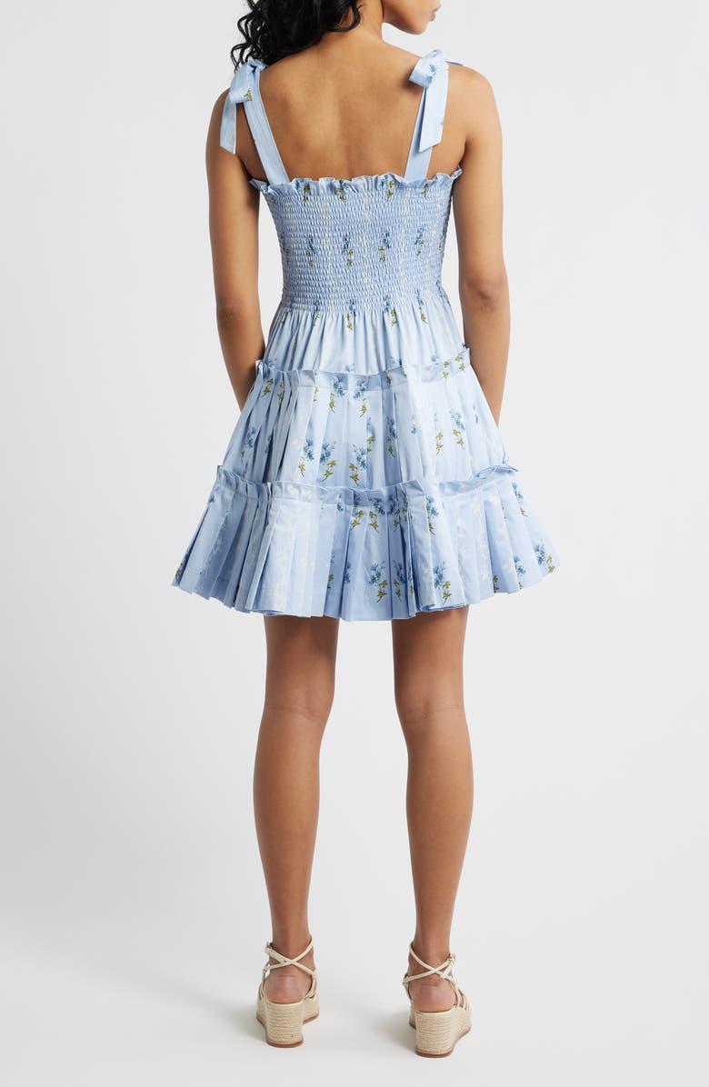 Hill House Home The Ribbon Smocked Pleated Minidres, Alternate, color, Bluebell Waltz