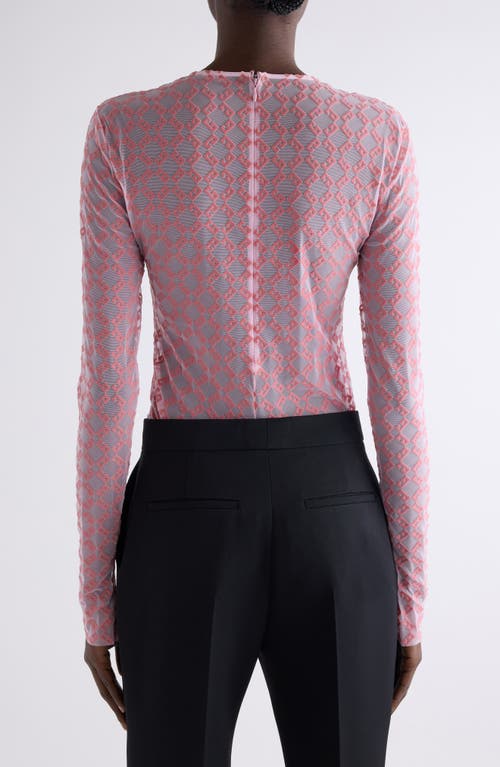 Givenchy Monogram 72 Mesh Fitted Bodysuit In Skin Rose