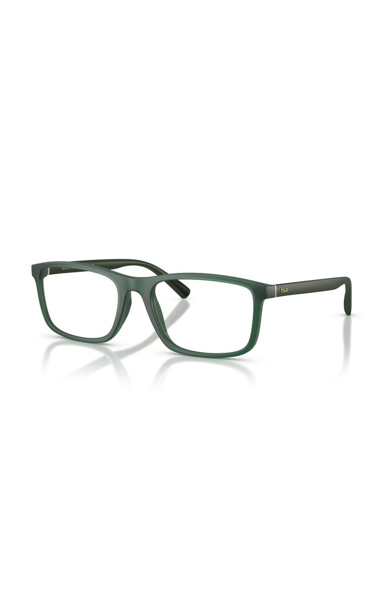 Polo Ralph Lauren 57mm Rectangle optical glasses, Main, color, Green