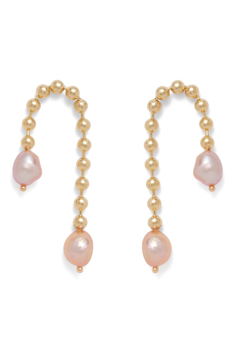 Frankie Pearl Drop Earrings, Main, color, GOLD/ PEARL