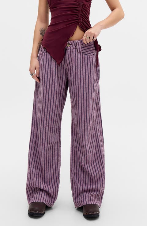 Kayla Stripe Linen Wide Leg Pants