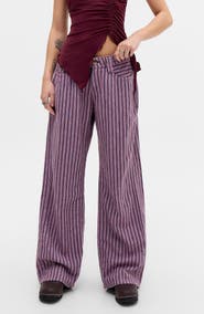 BDG Urban Outfitters Kayla Stripe Linen Wide Leg Pants