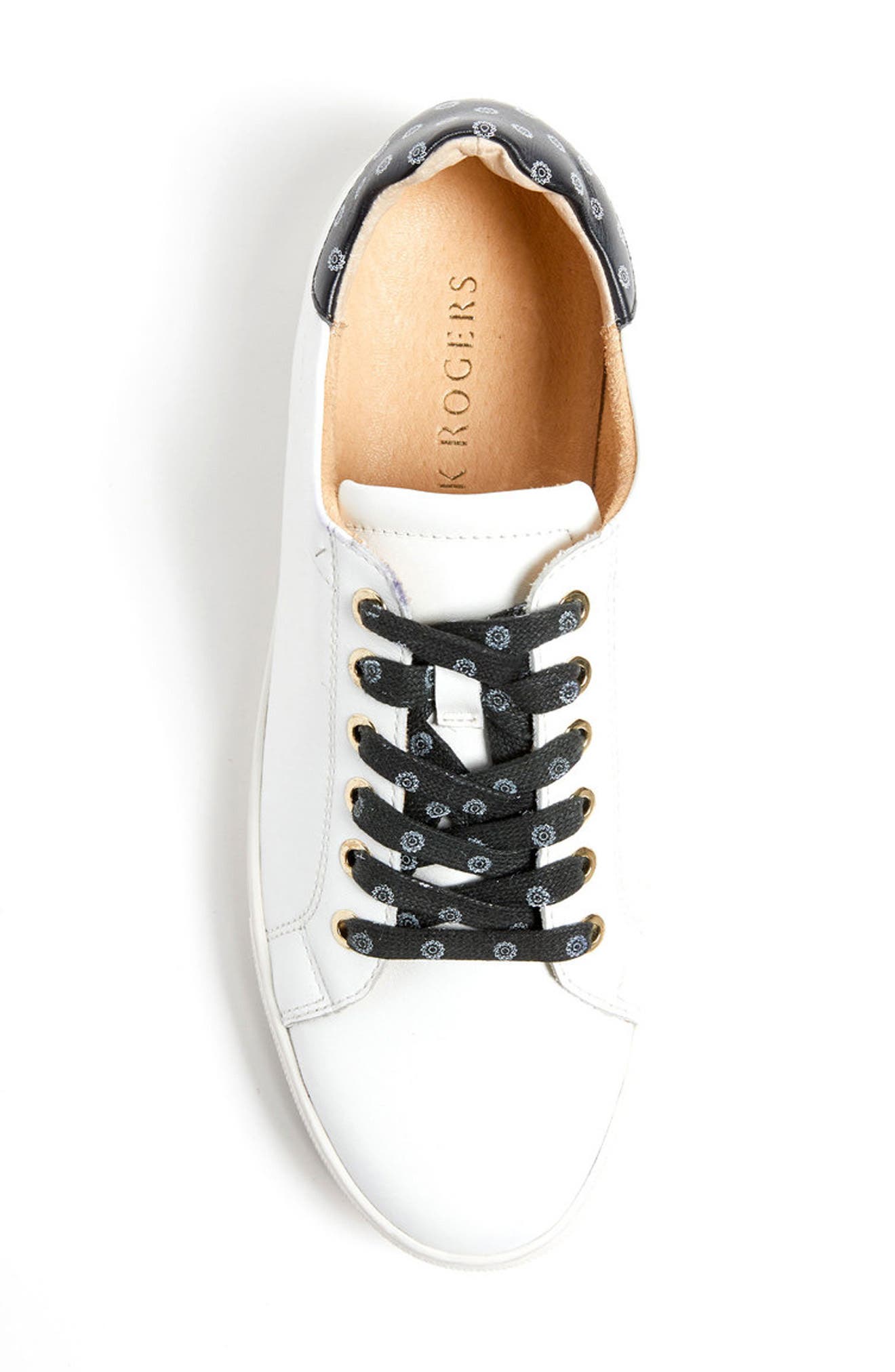 Rory Low Top Sneaker, Alternate, color, WHITE/ BLACK LEATHER