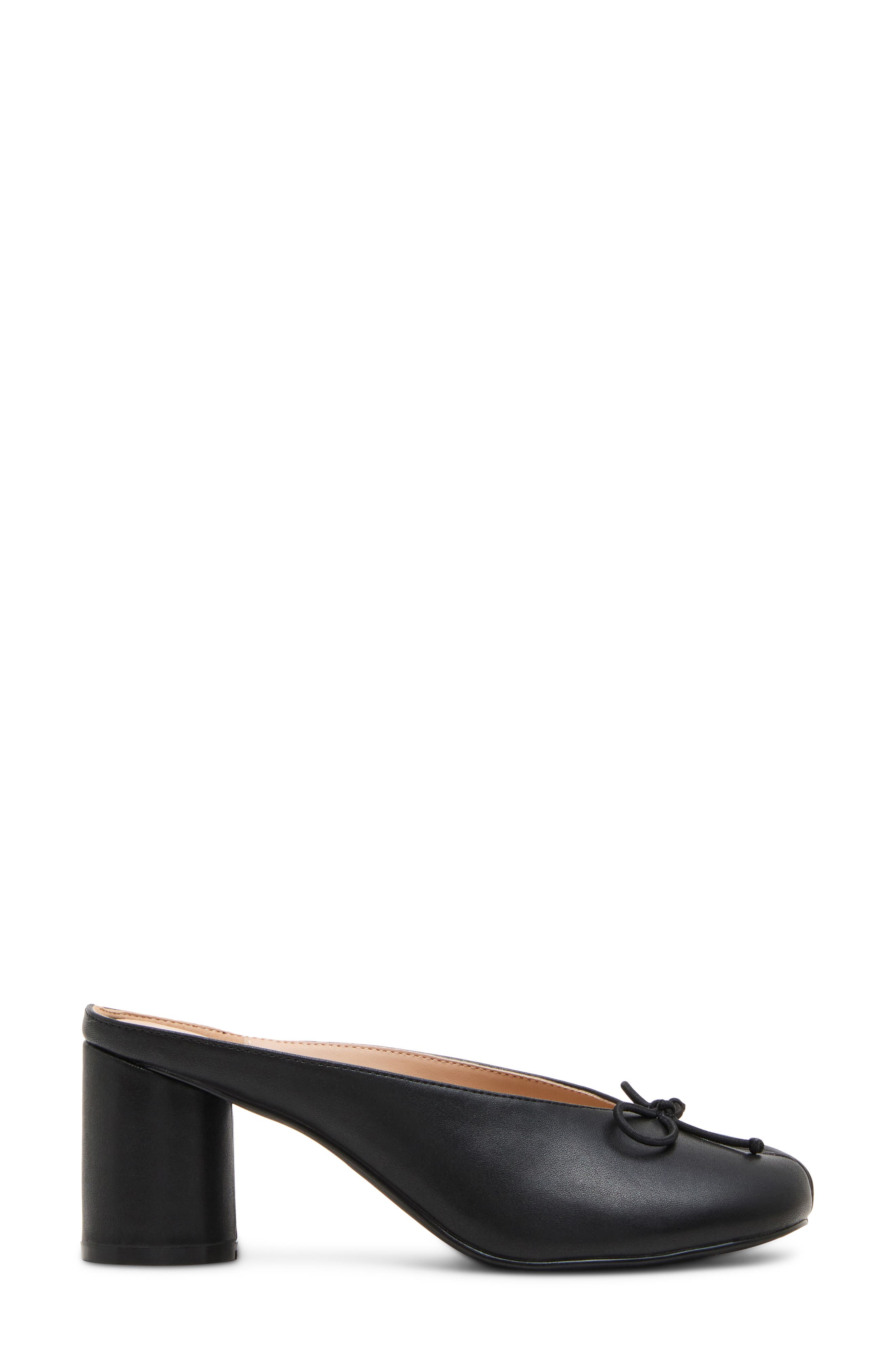 Chrome Faux Leather Split Toe Mule, Alternate, color, BLACK PARIS