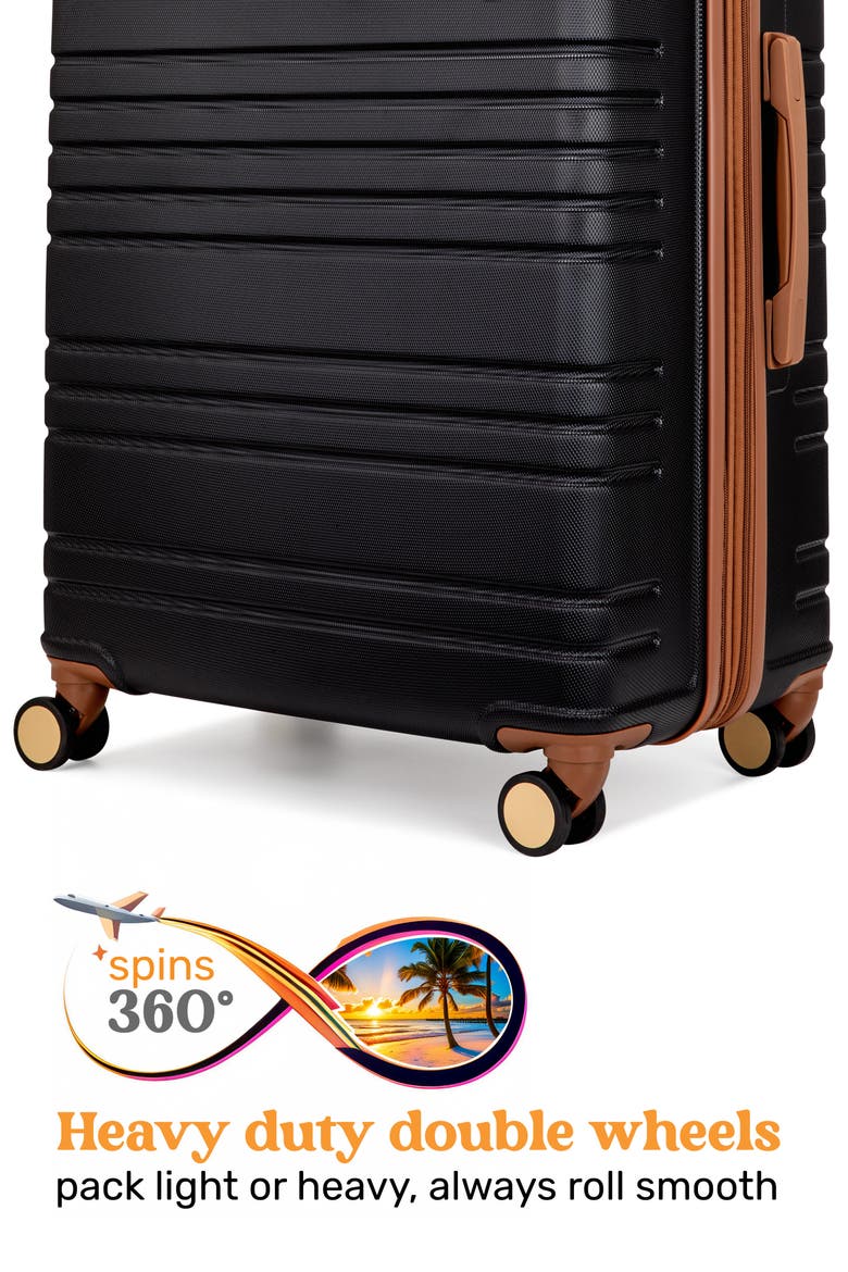 Brickell 3-Piece Hardside Spinner Luggage Set, Alternate, color, BLACK
