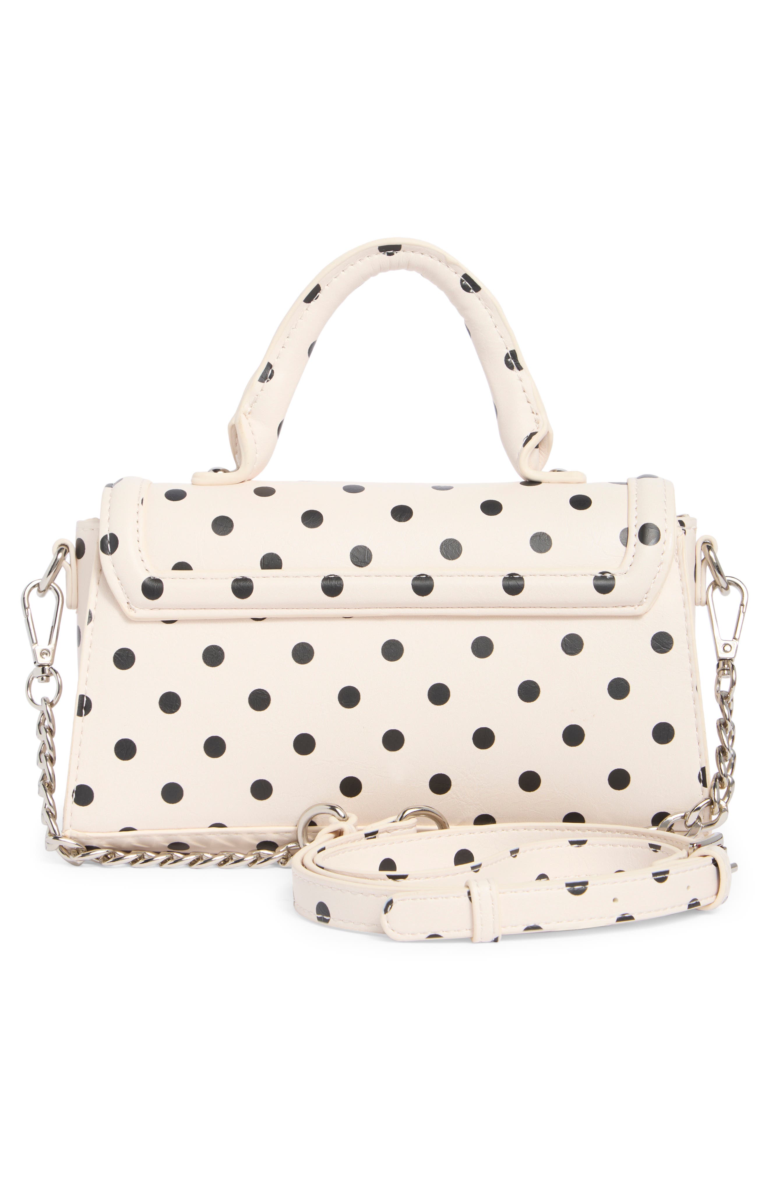 Madden Girl Top Handle Polka Dot Satchel, Alternate, color, Cream Polka Dot