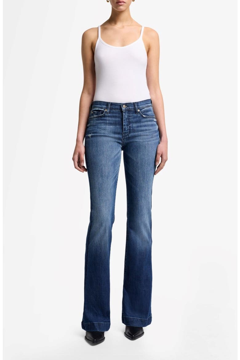 Dojo Mid Rise Flare Jeans, Alternate, color, LAKE BLU