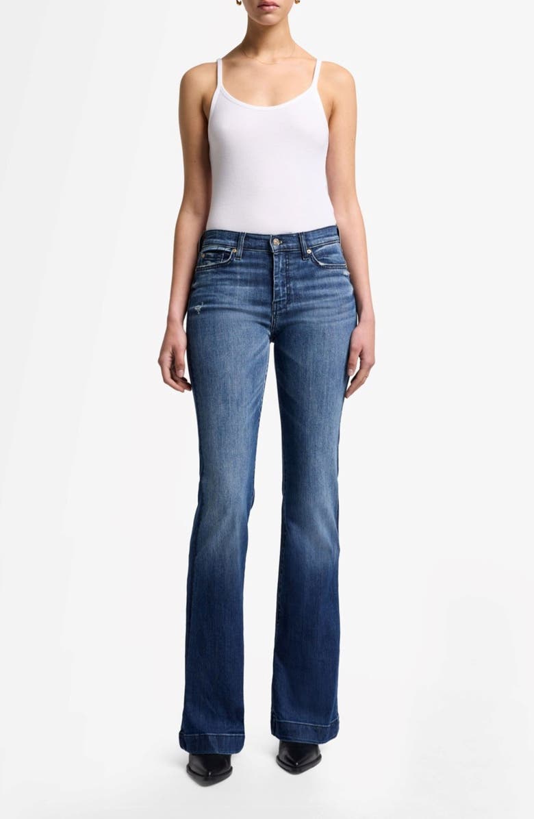 7 For All Mankind Dojo Mid Rise Flare Jeans, Alternate, color, Lake Blu