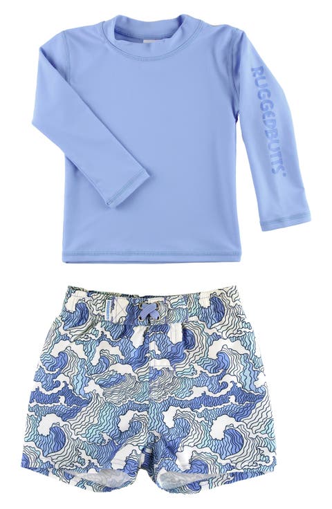 Ocean Long Sleeve Two-Piece Rashguard Swimsuit (Baby)