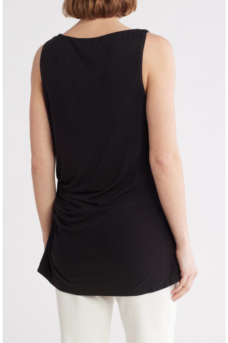 Side Ruched Sleeveless Top, Alternate, color, BLACK
