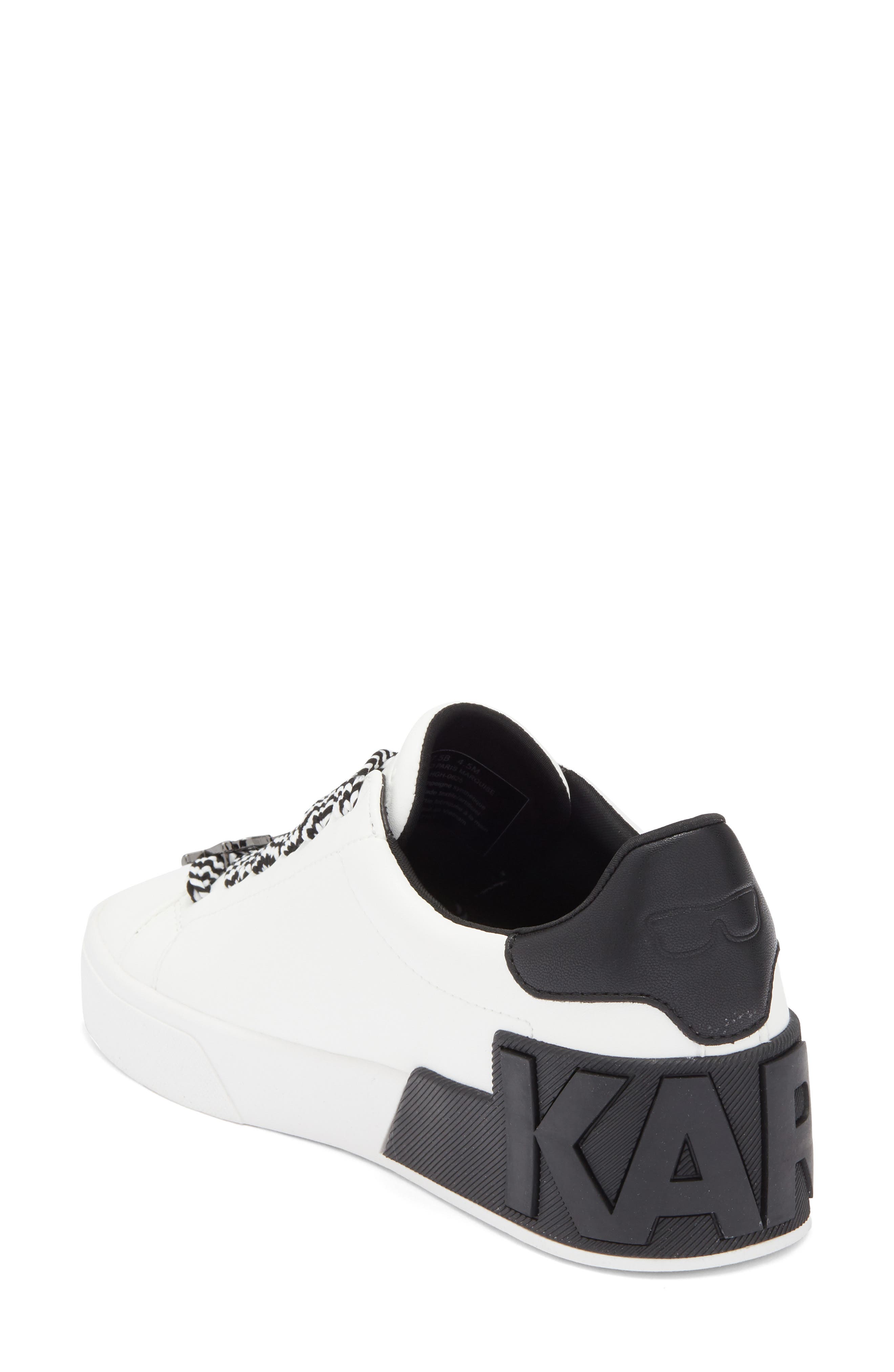 KARL LAGERFELD PARIS Marquise Lace-Up Sneaker, Alternate, color, Bright White/ Black