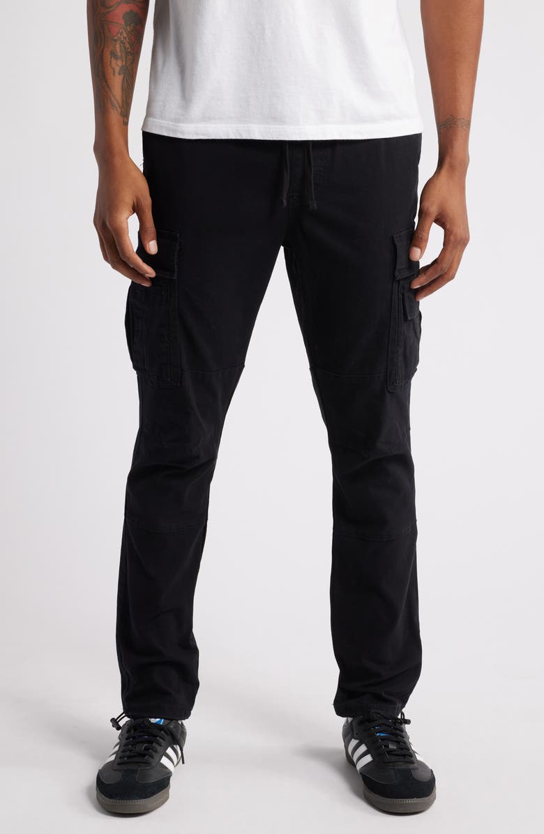 PacSun Aden Slim Cotton Cargo Pants, Main, color, Black