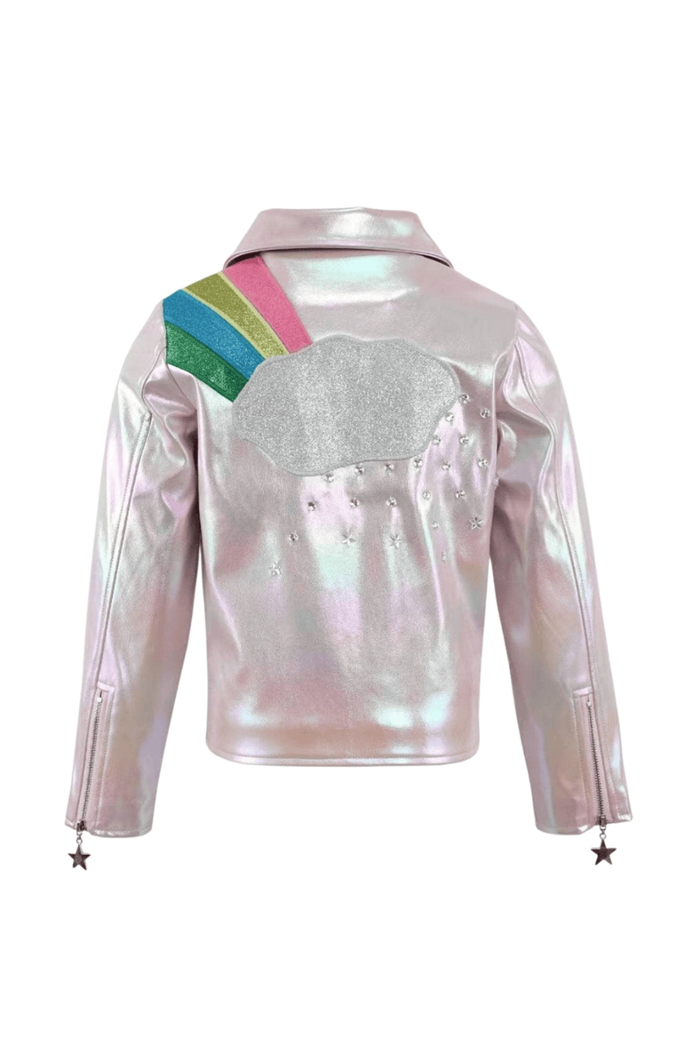 Lola + The Boys Rainbow Cloud Hologram Leather, Alternate, color, Silver