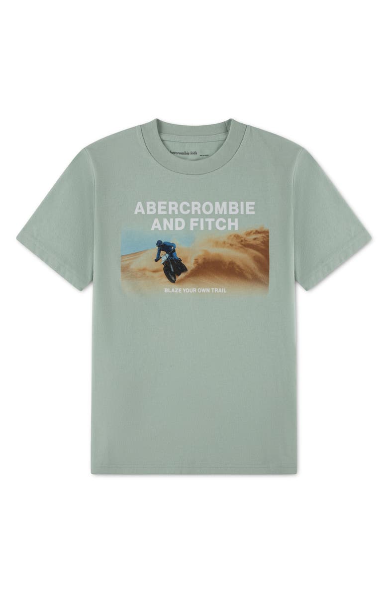 abercrombie kids Kids' Dune Biker Graphic T-Shirt, Main, color, Silt Green