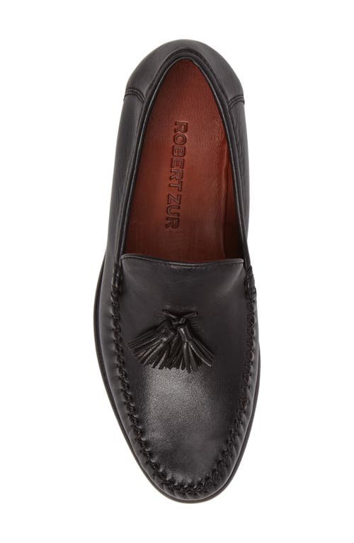 Robert Zur Elon Tassel Loafer In Black Tglove