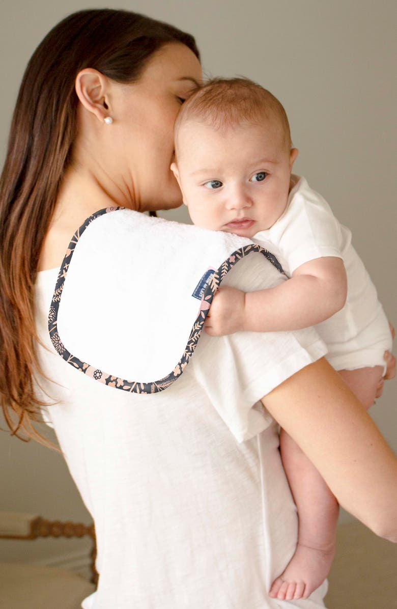 Bébé au Lait Floral Print Cover & 3-Pack Burp Cloths, Alternate, color, 