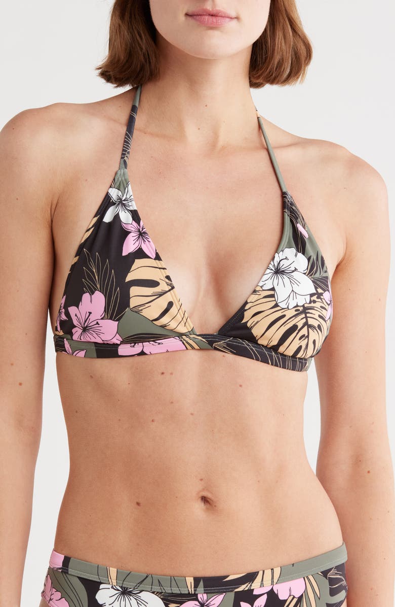 Roxy The True Air Tiki Triangle Bikini Top, Main, color,