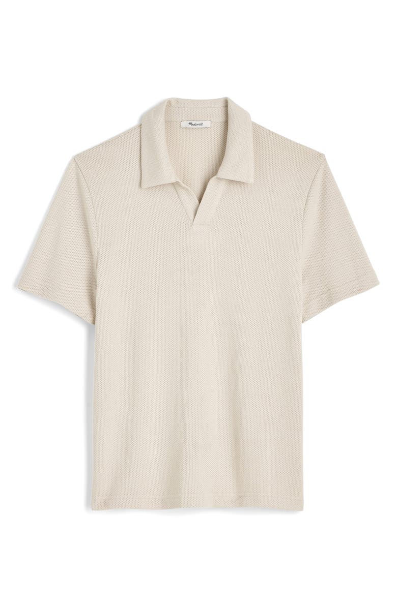 Madewell Johnny Collar Heavyweight Mesh Polo, Alternate, color, Dove