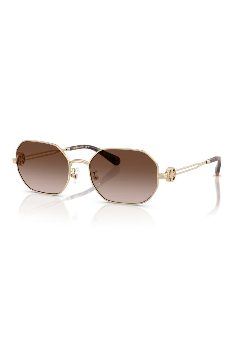 55mm Irregular Sunglasses, Alternate, color, LIGHT GOLD / BROWN GRADIENT