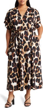 BY DESIGN Print Short Sleeve Maxi Dress