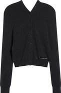 Alexander Wang Continuous Placket Crop Wool Blend Cardigan